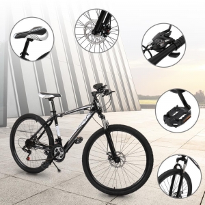 26″ 24″ Mountain Bike MTB 21 Speed Bicycle Disc Brake Suspension Seat Adjustment Review