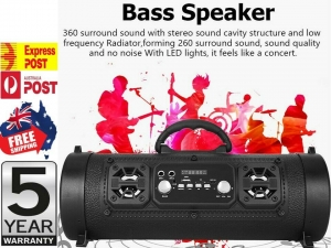 Portable Wireless Bluetooth Speakers Stereo Subwoofer TF USB AUX FM Boombox -AUS Review