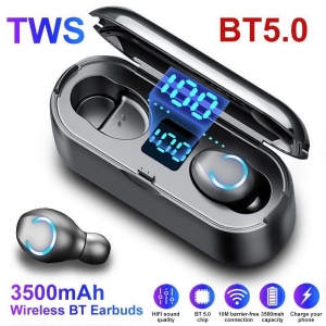 TWS Waterproof Bluetooth Headphones HiFi Stereo Earbuds Headset Noise Cancelling Review