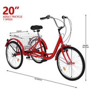 20/24/26″ Adult Tricycle 7 Speed 3-Wheel Adult Bicycle Trike w/ Basket & Tools Review