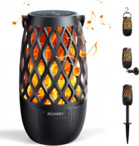 Outdoor Bluetooth Speakers, LED Flame Atmosphere Speaker Portable Waterproof…  Review