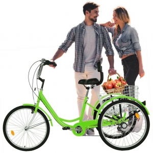 24 inch Adult Tricycle 1/7 Speed 3-Wheel For Shopping With Installation Tools Review
