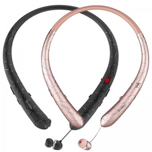 Sweatproof Neckband Headset Wireless Bluetooth Retractable Headphones Earbuds US Review