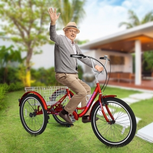 Adult 24/26″ Tricycle 7 Speed 3 Wheel Bike Cruiser Trike w/Basket Cargo Bicycle Review