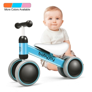 4 Wheels Baby Balance Bike Children Walker No-Pedal Toddler Toys Rides Blue Review