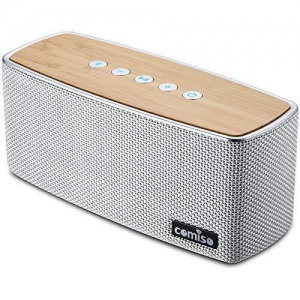 COMISO Bluetooth Speakers, 20W Loud Wood Home Audio Outdoor Portable Wireless Sp Review