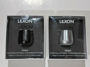 2-Pack LEXON Mino Portable Bluetooth Speakers – Black & Silver. Brand New. Review
