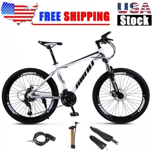 MTB Mountain Bike 26″ Wheels 21 Speed Bicycle Disc Bicycles White and Black New Review