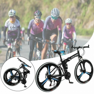 26” Folding Mountain Bike Shimanos 21-Speed Bicycles Full Suspension MTB Bikes Review
