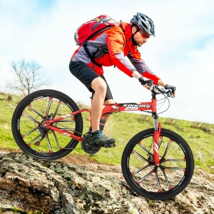 26” Folding Mountain Bike Shimanos 21 Speed Bicycles Full Suspension MTB Bikes Review