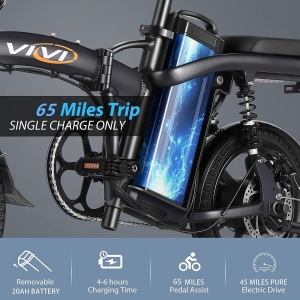 Electric Bike Folding Commuter Bicycle 14in UP to 70 Miles City EBike Beach Bike Review