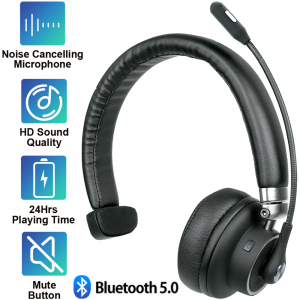 Trucker Bluetooth Headset with Mic Wireless Bluetooth Headphones For Phone PC Review