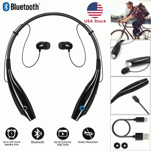 Wireless Bluetooth Headphones Headset Stereo Earphone Neckband Earbuds W/ Mic US Review