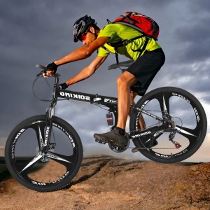 Folding Mountain Bike Full Suspension 26″ 21 Speed Disc Brake GIFT Bicycle Review