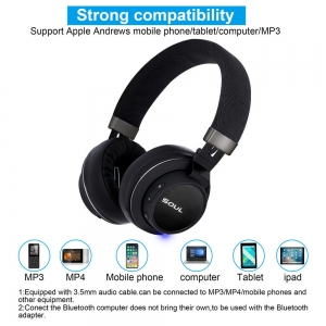 SOUL Wireless Bluetooth Headphones Foldable Earphones Headset Mic Music & Sport Review