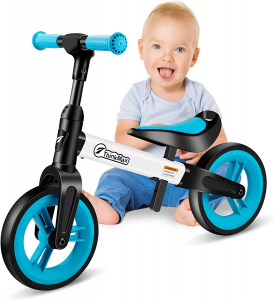 ThinkMax Toddler Balance Bike Adjustable 9 Inch Wheel No-Pedal Bike BLUE Review