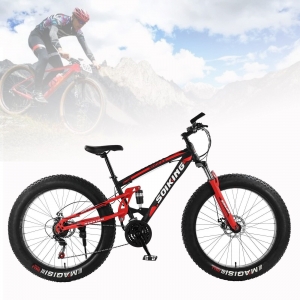 Mens Full Suspension Mountain Bike 26 in Fat Tire Bikes Snow Road MTB Bicycle Review
