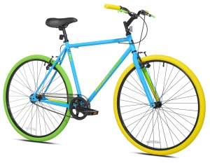 Kent Bicycles 700C Men’s Ridgeland Hybrid Bike, Turquoise Blue, Yellow and Green Review