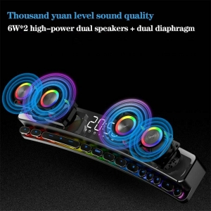 Speaker Soundbar Bluetooth Wireless USB 3D Stereo Subwoofer FM Clock Loudspeaker Review