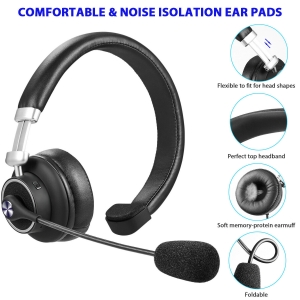Noise Cancelling Bluetooth Headphones Wireless Headset w/ Mic For Truck Drivers Review