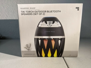 SHARPER IMAGE Tiki Torch Bluetooth Speakers (Set of 2) – OPEN BOX Review
