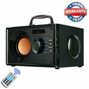 Portable Bluetooth Speakers with FM Radio Subwoofer Remote Control AUX USB Cl… Review