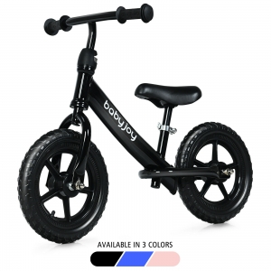 12″ Balance Bike Kids No-Pedal Learn to Ride Bike w/ Adjustable Seat Gift Black Review