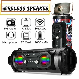 Portable Bluetooth Speakers Wireless Super Bass Stereo Outdoor Music LED Lights  Review