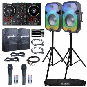 Party Rave LED Light 15″ Powered Bluetooth Speakers Pair, Partymix DJ Controller Review