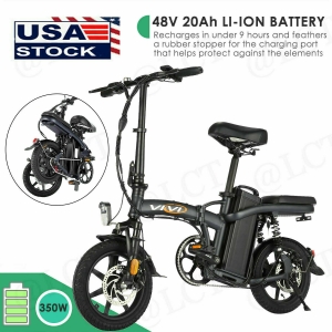 Electric Bike 14” Folding Fat Commuter Bicycle UP to 70 Miles City E-Bike VIVI. Review