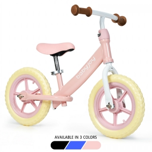 12″ Balance Bike Kids No-Pedal Learn To Ride Pre Bike w/Adjustable Seat Pink Review
