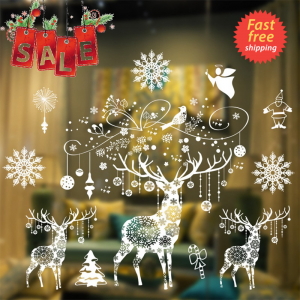 Christmas Window Stickers Decorations Home Navidad 2020 Ornaments Xmas Party Dec Review