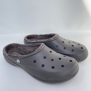 CROCS Womens Sz 11 Freesail Fur Lined Mules Clogs Slip On Slides Brown Review