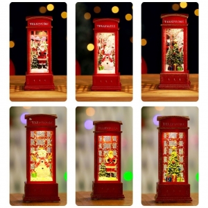 Christmas Decorations Santa Claus Luminous Phone Booth,Desktop-ornaments Review