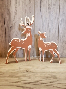 Wooden Deer Christmas Decorations Shelf Accent Farmhouse Country Christmas Review
