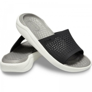 Crocs Literide Mens sz 9 Black Gray White Slides Cushion Shoes 205183-05M W 11 Review