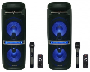 2 Rockville Go Party X10 Dual 10″ Wireless Linking Bluetooth Speakers Mics Review
