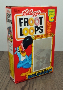 Vintage 1990 Froot Loops Cereal w/Croc Hologram 15 Oz Full Box Factory Sealed Review