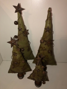 Handmade Primitive Rustic Christmas Decorations Set Of 4 Miniature Trees Review