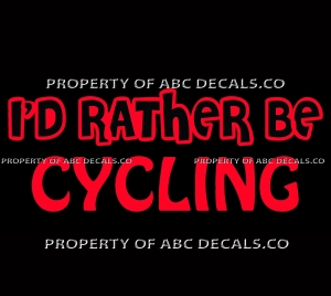 VRS ID RATHER BE CYCLING Bicycle Bike Indoor Road Race Triathlon CAR VINYL DECAL Review