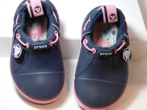 CROCS Crocband Gust Kids Navy Blue / Pink Duet Axel Kids Shoes size 6 Review
