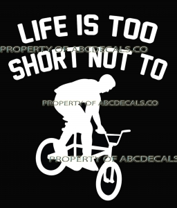 LIFE 2 SHORT CYCLING BMX Bicycle Street Freestyle Trick Car Decal Wall Sticker Review