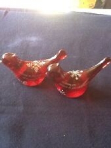 Pair of Red Glass Bird Christmas Decorations, Beautiful Collectibles Review