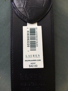 Ralph Lauren Women’s Croc Embossed Faux Leather Stretch Belt Size Large Black  Review