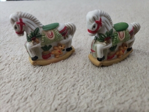 Pair of Nobel Hall Mini Rocking Horse Candle Holders Christmas Decorations Review