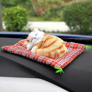 Car Ornaments Cute Simulation Sleeping Cats Decoration Automobiles Lovely Plush Review