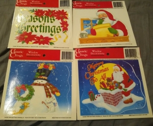 4 Vintage 1990s small my Classic Clings Window Cling Christmas Decorations  Review