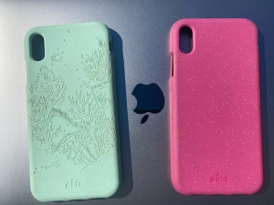 Two Iphone Cases XS Max Pink And Turquoise Color Pela Case Brand Eco Friendly Review