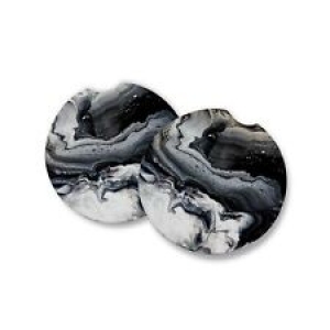 Black Marble | Car Coasters for drinks Set of 2 | Perfect Car Accessories wit… Review