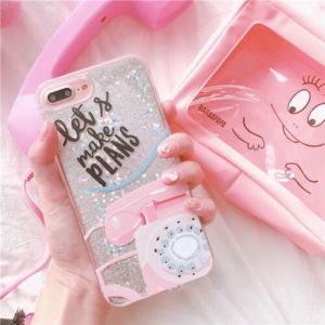Glittering liquid-filled telephone let’s make a plan iPhone cases sparkling case Review